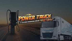 Hypercharger-pikalatausasema ja DAFin sähkörekka Power Truck Show 2026 -messuilla.